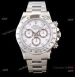 Copy Rolex Daytona White Dial 40mm Watch JHF/4130/ White Chronograph Dial